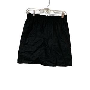 J. Crew Factory Pull on Skirt Size 2 Linen Blend in Black Pockets Lined